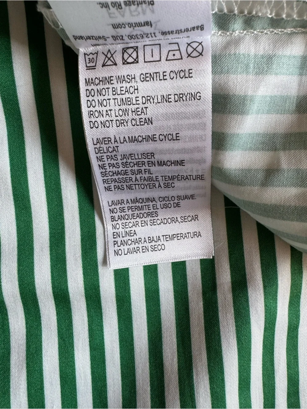 NWT FARM Rio Green & White Striped Midi Dress, NWT, XS - Picture 8 of 8